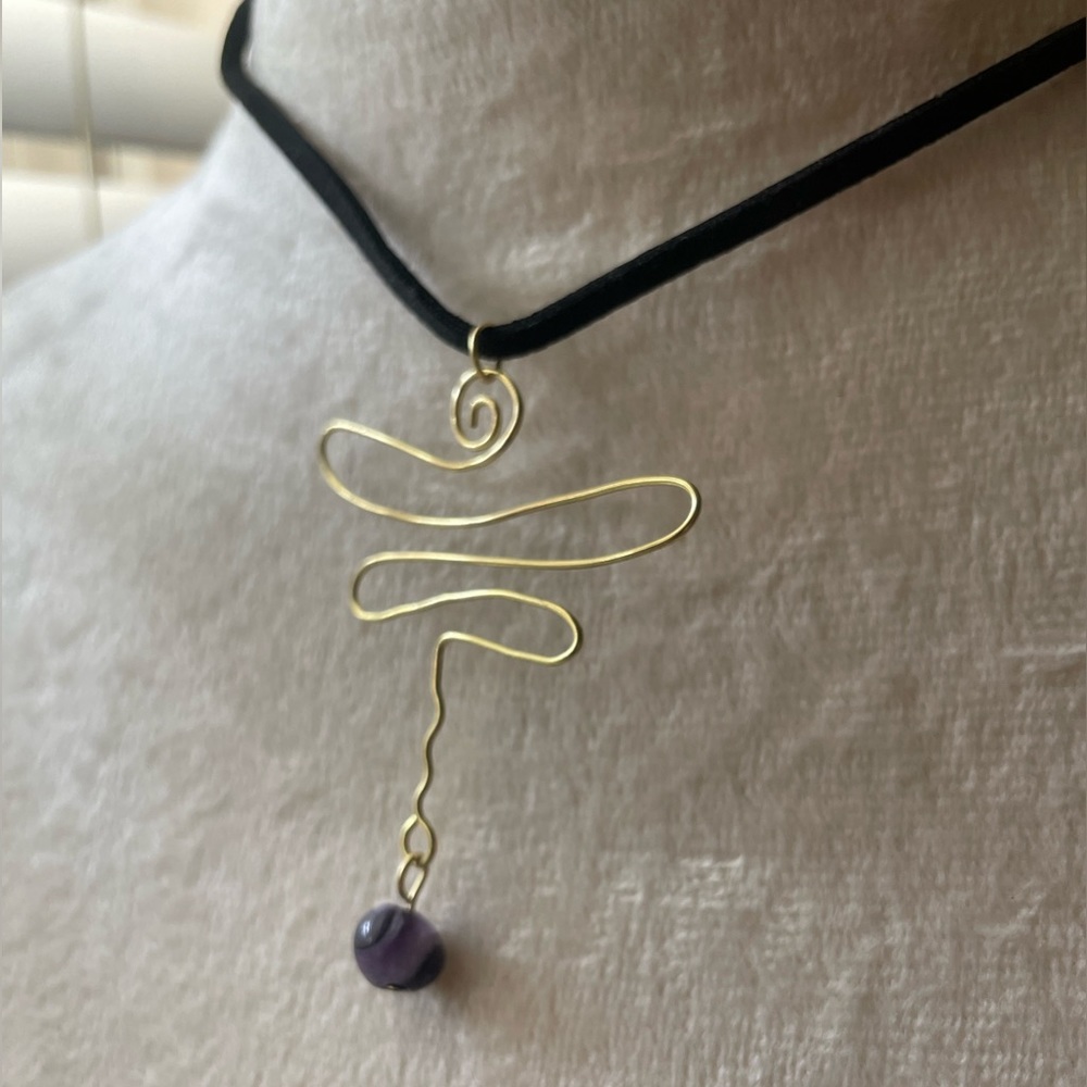 Amethyst dragonfly necklace